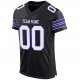 Preschool Custom Black White-Purple Mesh Authentic Football Jersey