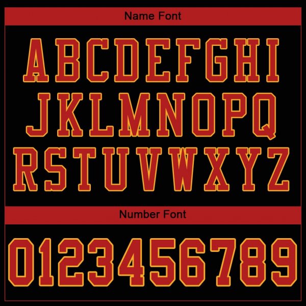 Men's Custom Black Scarlet-Gold Mesh Authentic Football Jersey