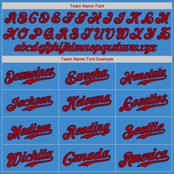 Kid's Custom Powder Blue Red-Navy Authentic Baseball Jersey