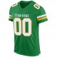 Women's Custom Kelly Green White-Gold Mesh Authentic Football Jersey