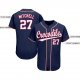 Women's Custom Navy White-Red Baseball Jersey