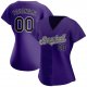Men's Custom Purple Black-Gray Authentic Baseball Jersey