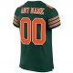 Kid's Custom Green Orange-White Mesh Authentic Football Jersey