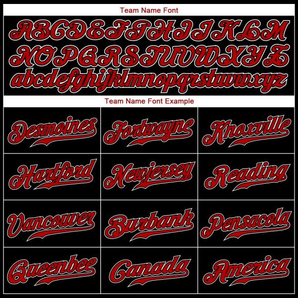 Kid's Custom Black Red-White Authentic Baseball Jersey